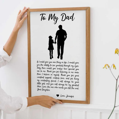 “To My Dad” Personalized Canvas / Poster - Custom Sentimental Gift from Daughter