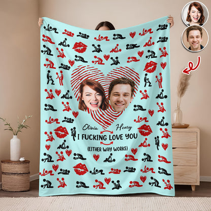 Personalized Custom Photo Couple Blanket - Gift For Valentine's Day