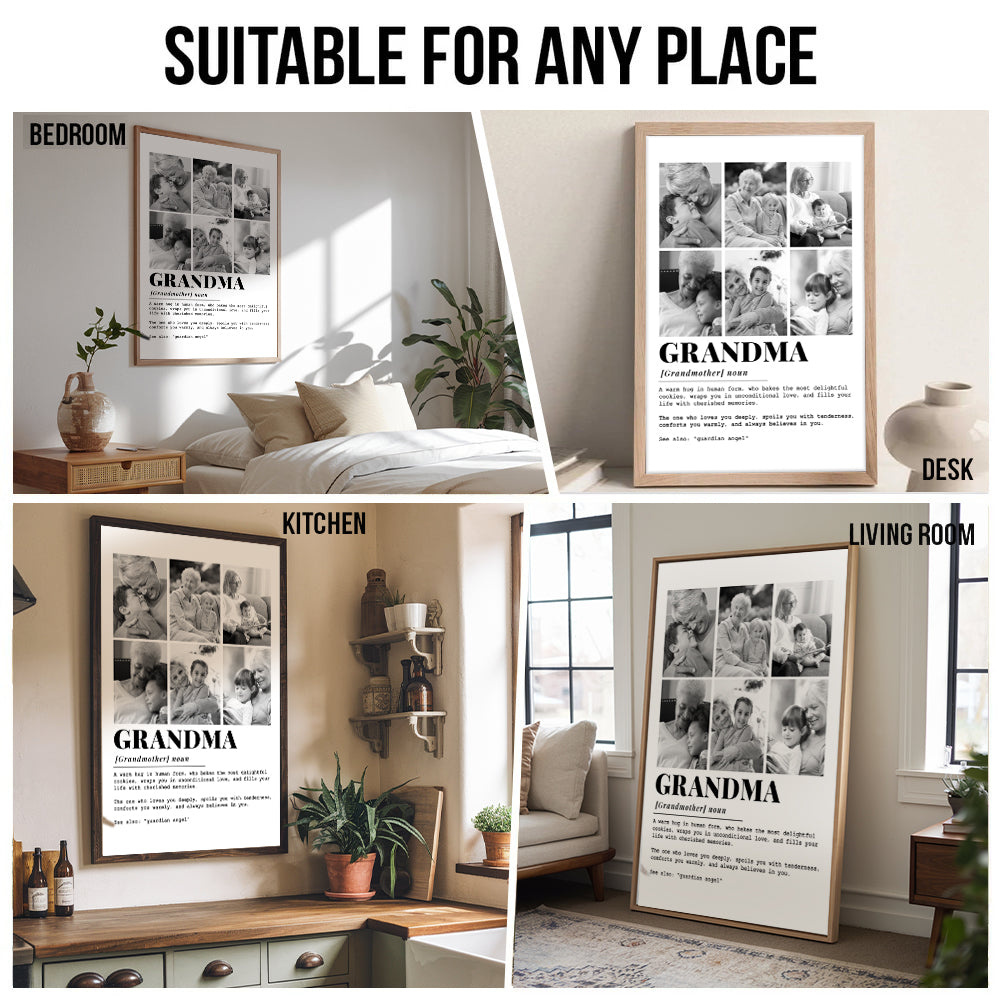 Grandma Definition - Personalized Custom Photo Poster / Canvas