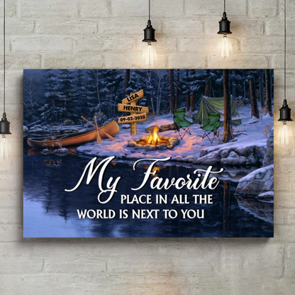 Personalized 'God Blessed The Broken Road' Couples Anniversary Canvas