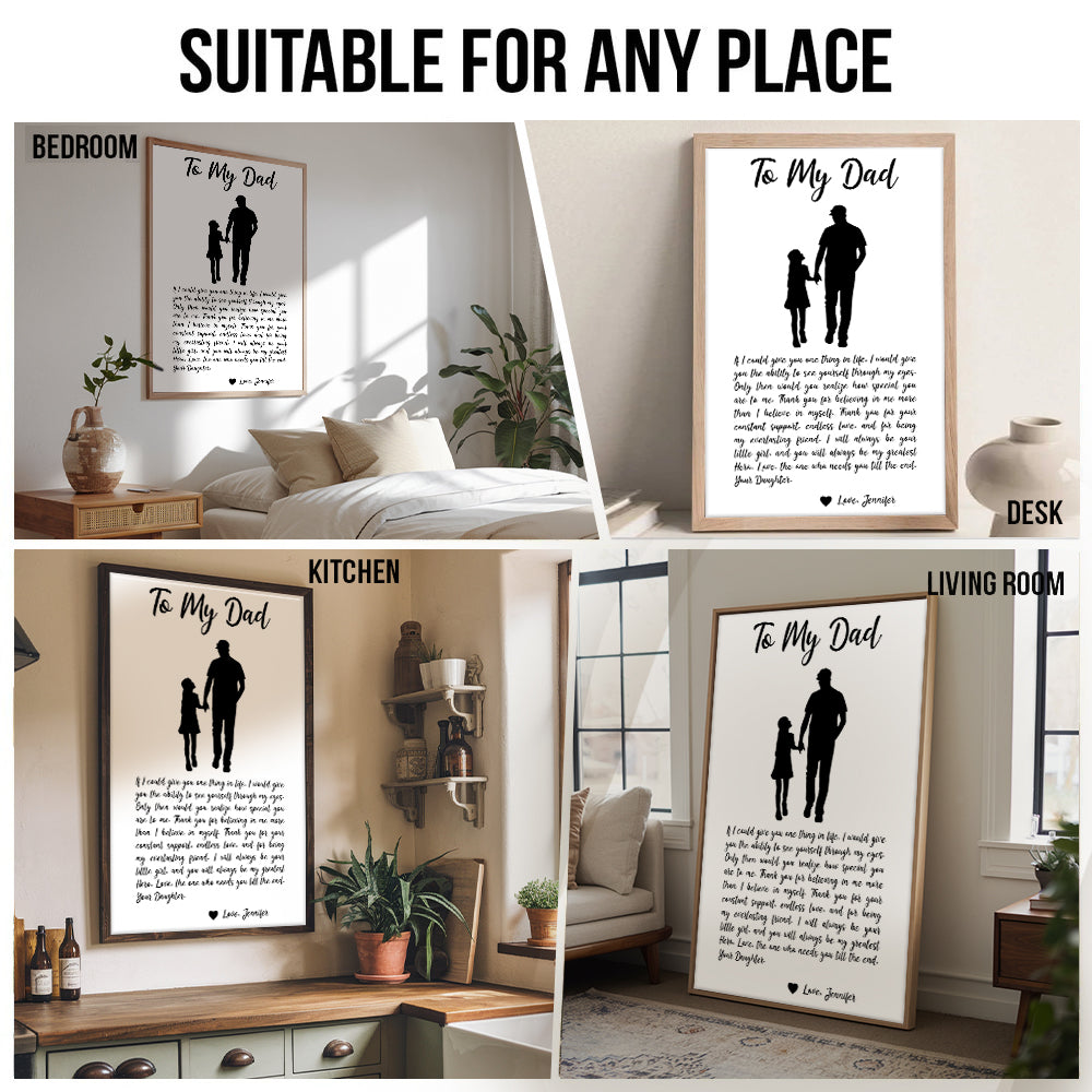“To My Dad” Personalized Canvas / Poster - Custom Sentimental Gift from Daughter