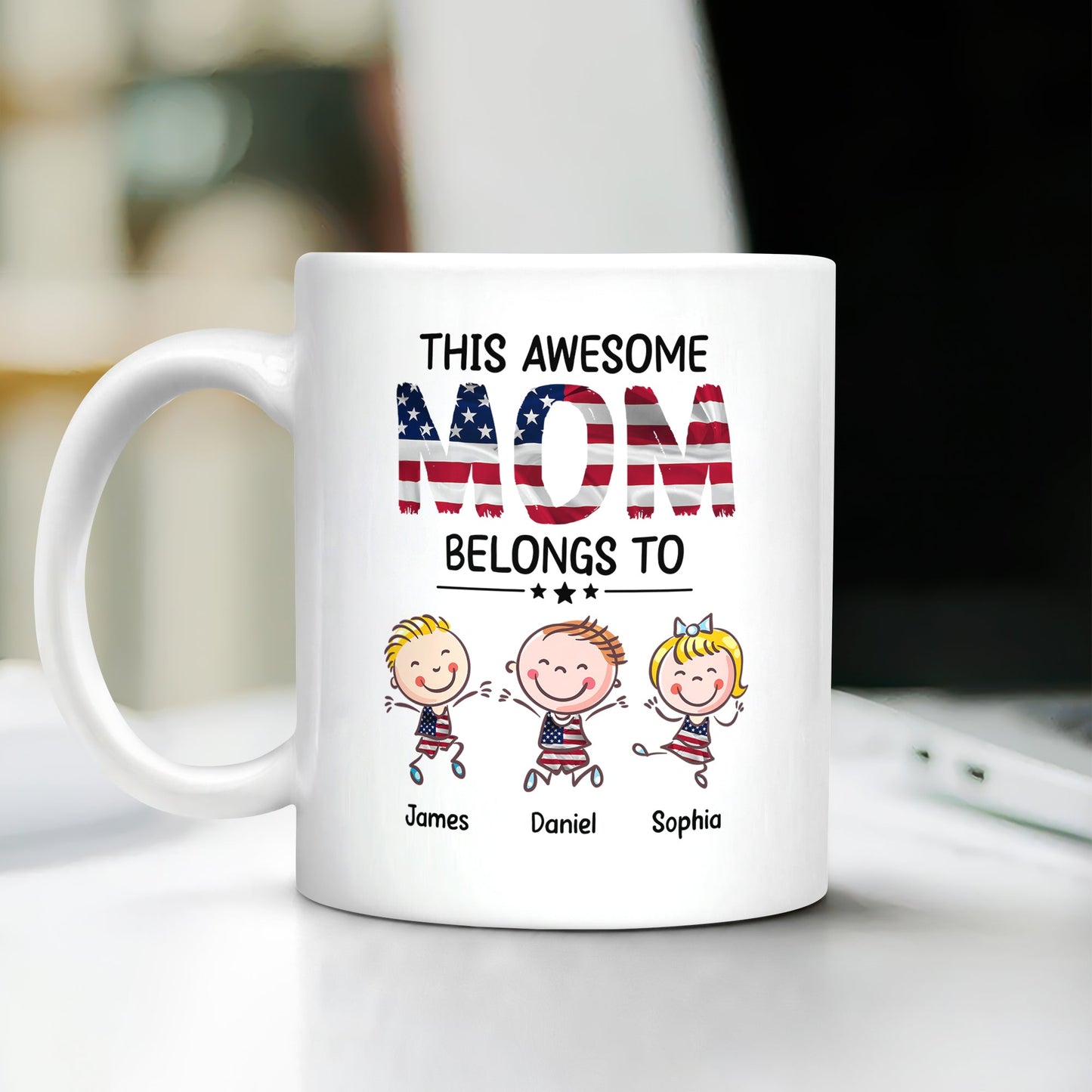 This Awesome Mom Belongs To - Personalized Mug