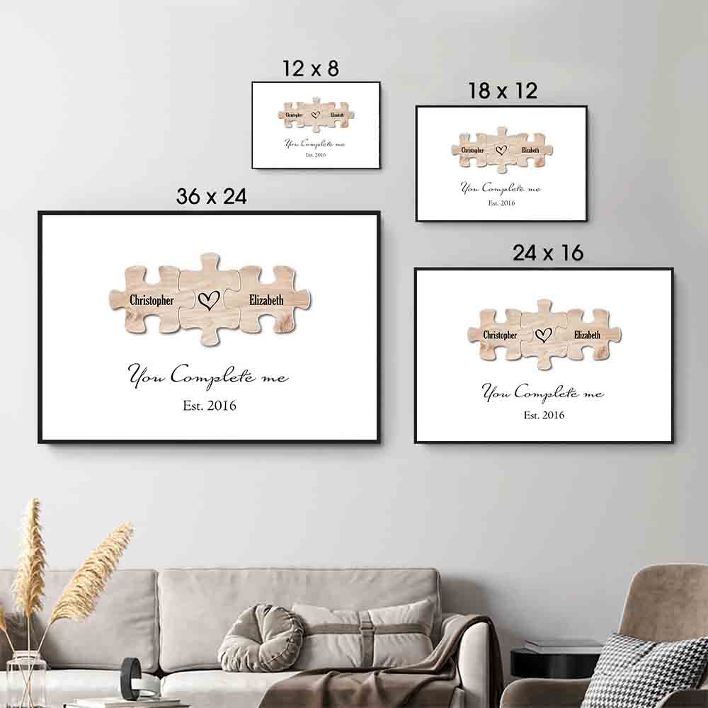 You Complete Me - Personalized Couple Puzzle Poster / Canvas