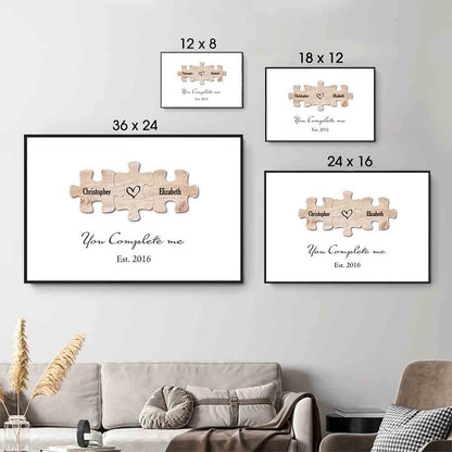 You Complete Me - Personalized Couple Puzzle Poster / Canvas