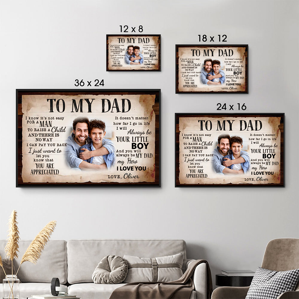 Personalized To My Dad Photo Poster / Canvas - Custom Father’s Day Gift