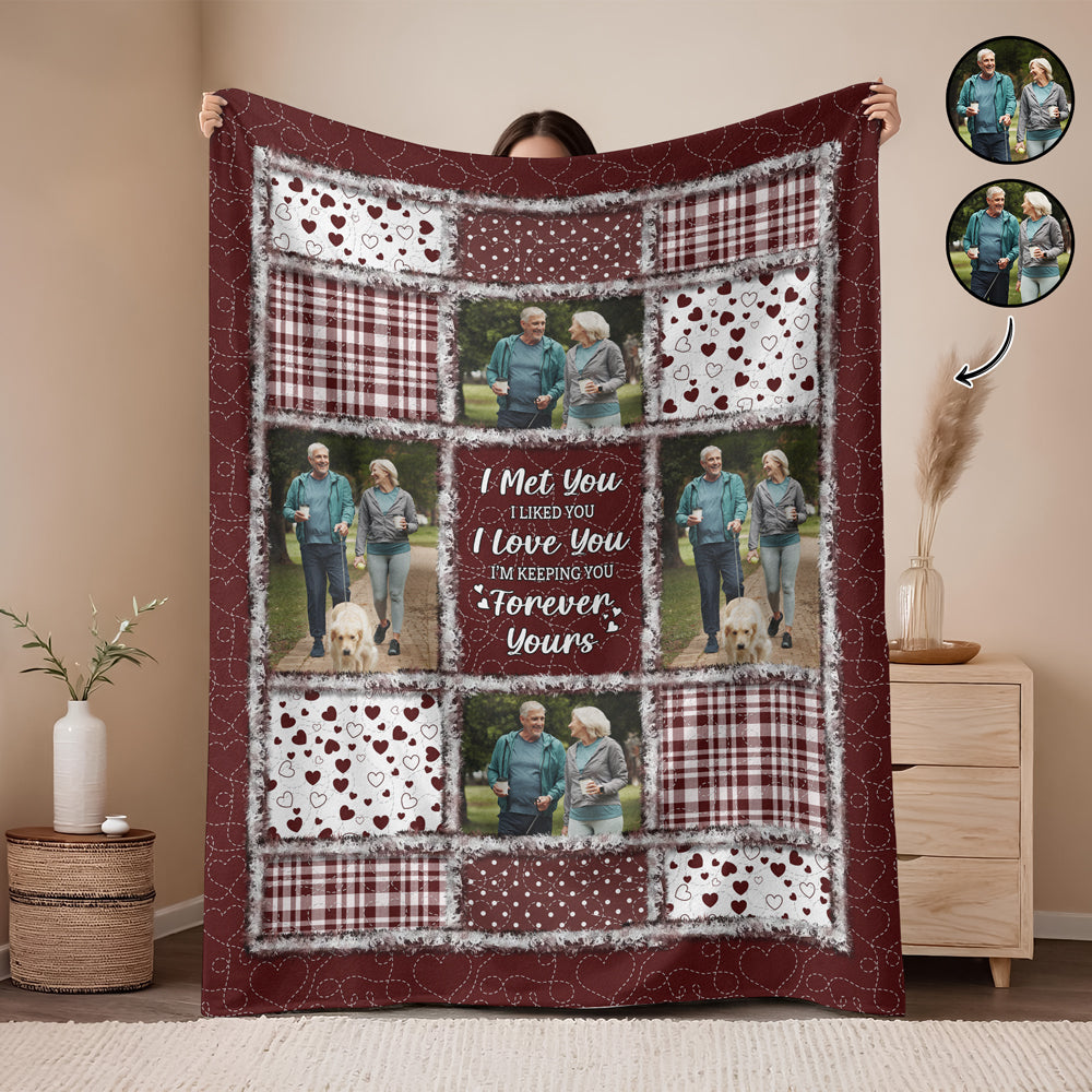 I Met You I Liked You - Personalized Custom Photo Blanket For Couple