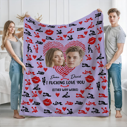 Personalized Custom Photo Couple Blanket - Gift For Valentine's Day