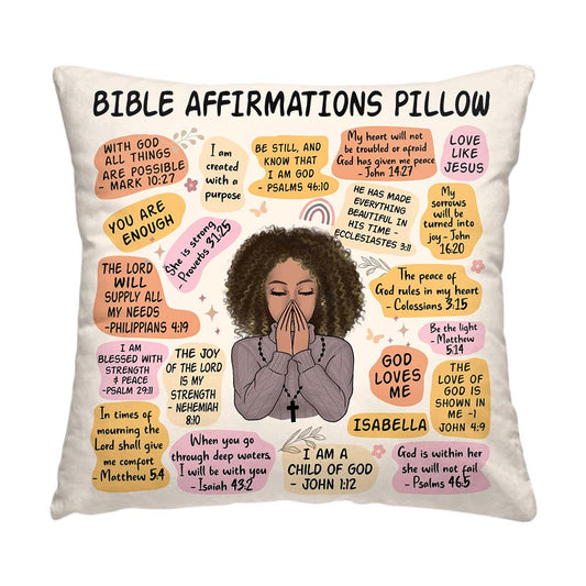 Daily Bible Affirmations - Personalized Faith Pillow
