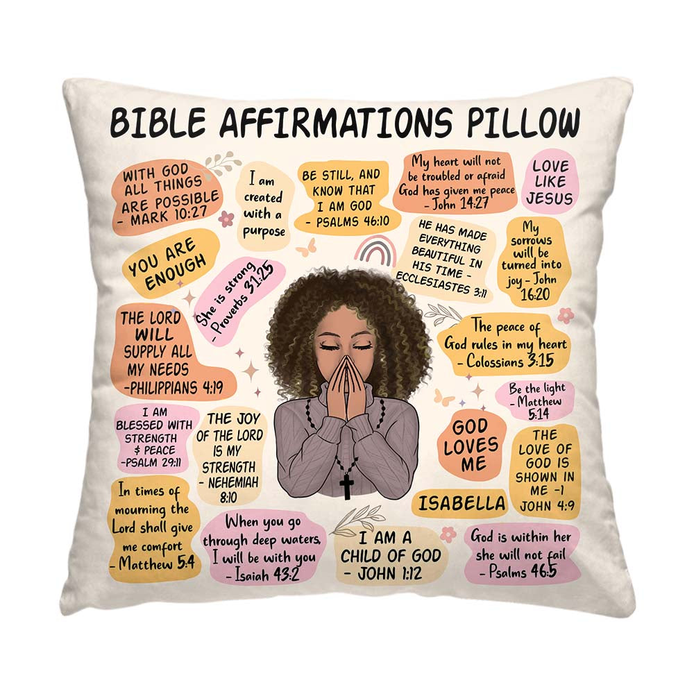 Daily Bible Affirmations - Personalized Faith Pillow