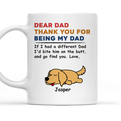 Custom Dog Dad/ Mom Mug: 'Bite The Butt' Funny Gift from Dog