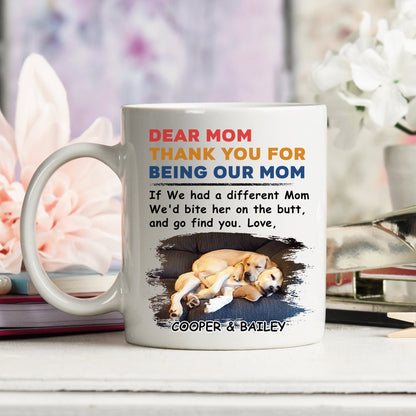 Custom Dog Dad/ Mom Mug: 'Bite The Butt' Funny Gift from Dog