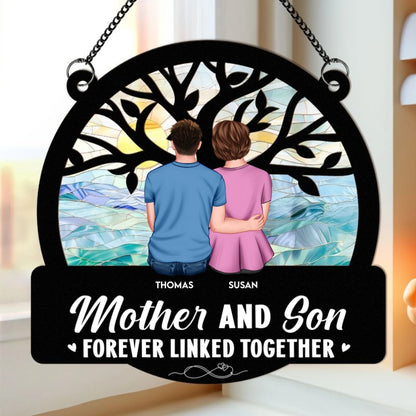 Custom Mother & Daughters Suncatcher: 'Forever Linked Together' Keepsake Gift