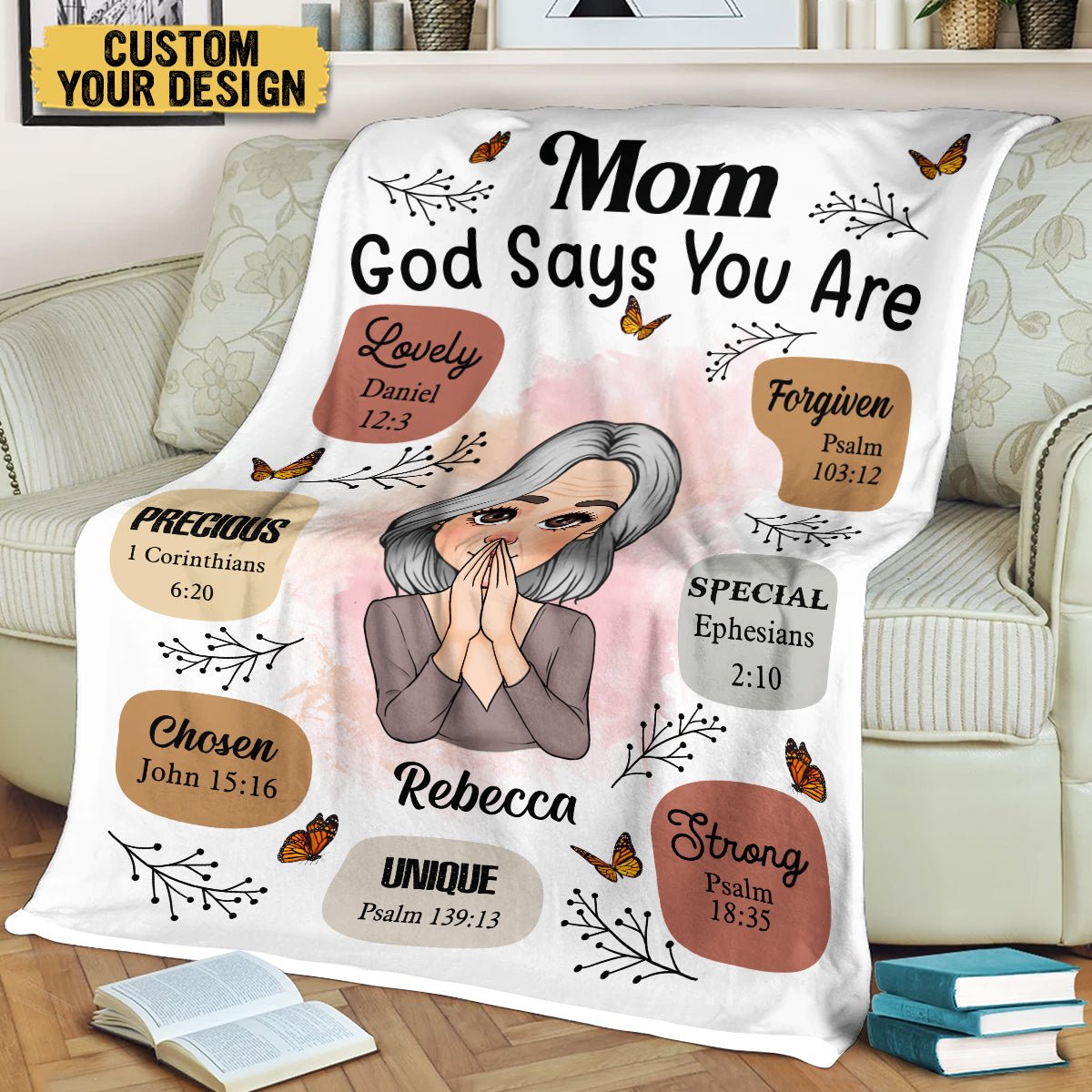 Mom, God Says You Are - Personalized Blanket - Meaningful Gift For Birthday - PRINTS10