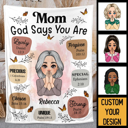 Mom God Says You Are - Personalized Blanket