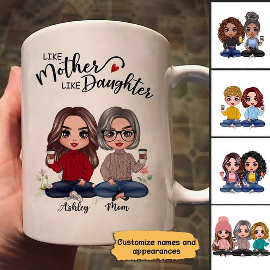 Personalized Doll Mother & Daughter Mug - A Custom Gift for Mom/Daughter on Mother’s Day