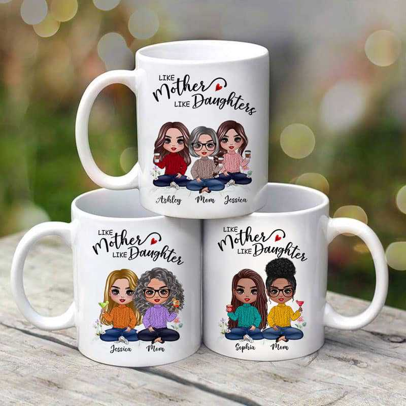 Personalized Doll Mother & Daughter Mug - A Custom Gift for Mom/Daughter on Mother’s Day