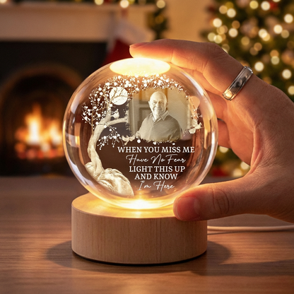 Personalized Memorial Crystal Ball Night Light personalization view for Family