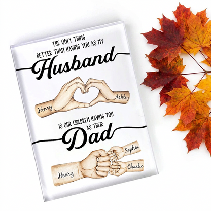 Plaque material and size view - Personalized Husband Dad Acrylic Plaque