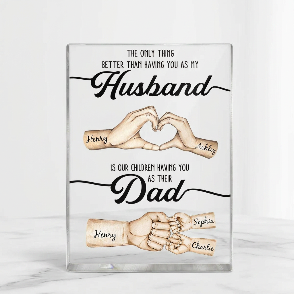 Personalized Husband Dad Acrylic Plaque personalization view for Husband
