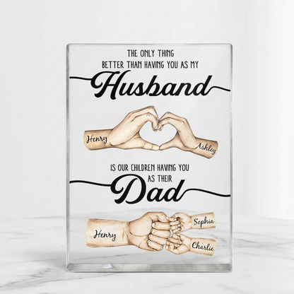 Personalized Husband Dad Acrylic Plaque personalization view for Husband