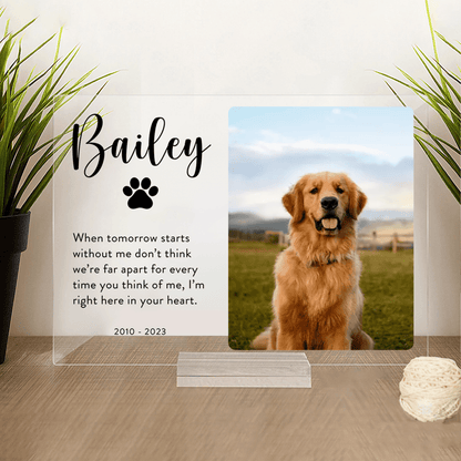 Plaque material and size view - Personalized Dog Memorial Plaque