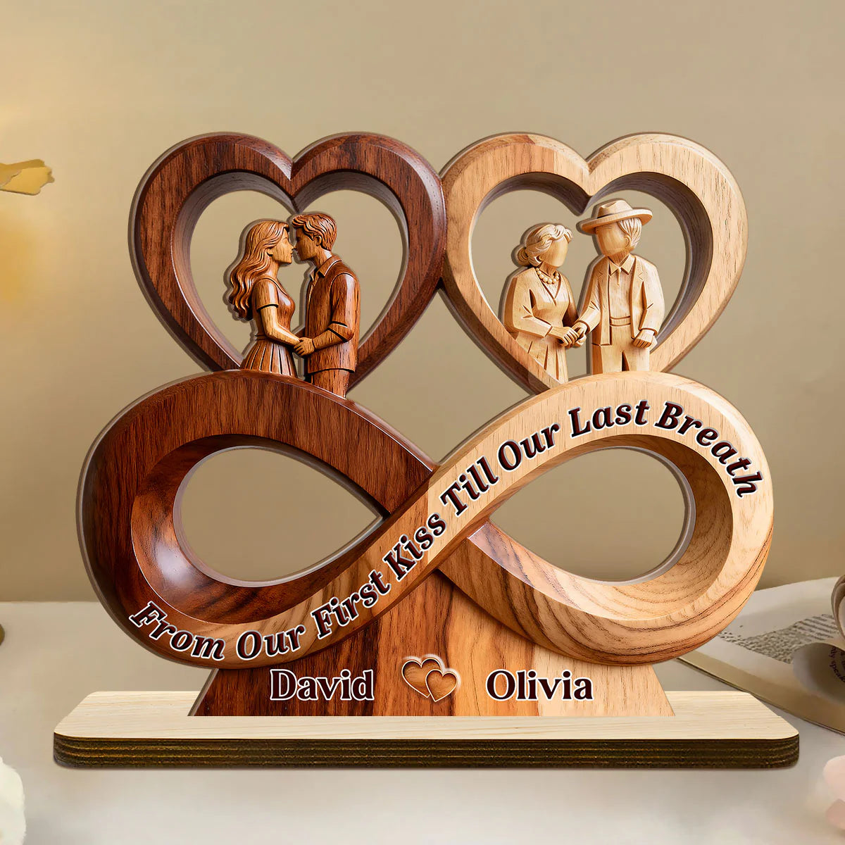 Custom Infinity Name Plaque personalization view for Wife