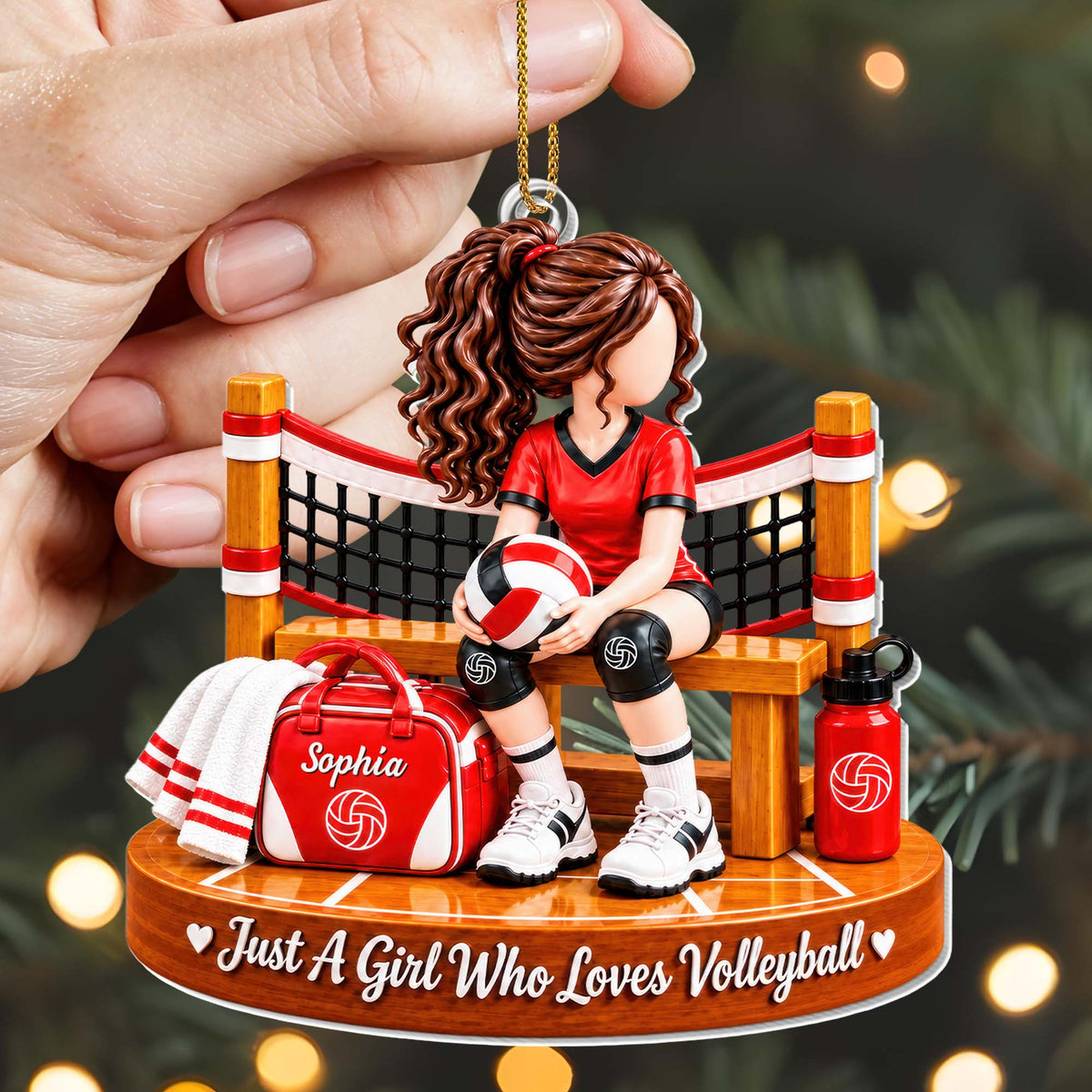 Just A Girl Who Loves Volleyball Personalized Acrylic Ornament - Daughter Sports Gift