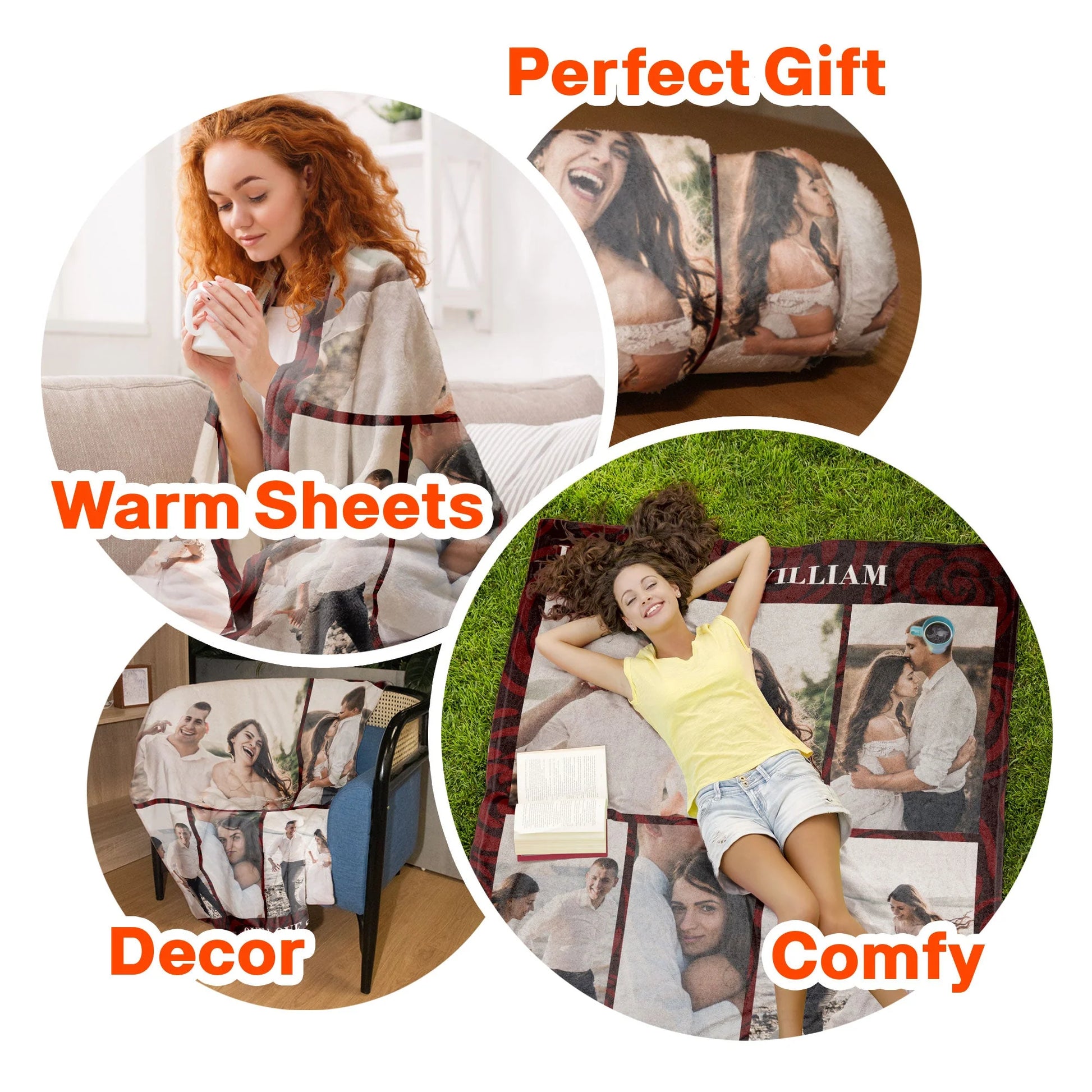 Personalized Photo Blanket for Wife with personalized design details for meaningful gifting image 7