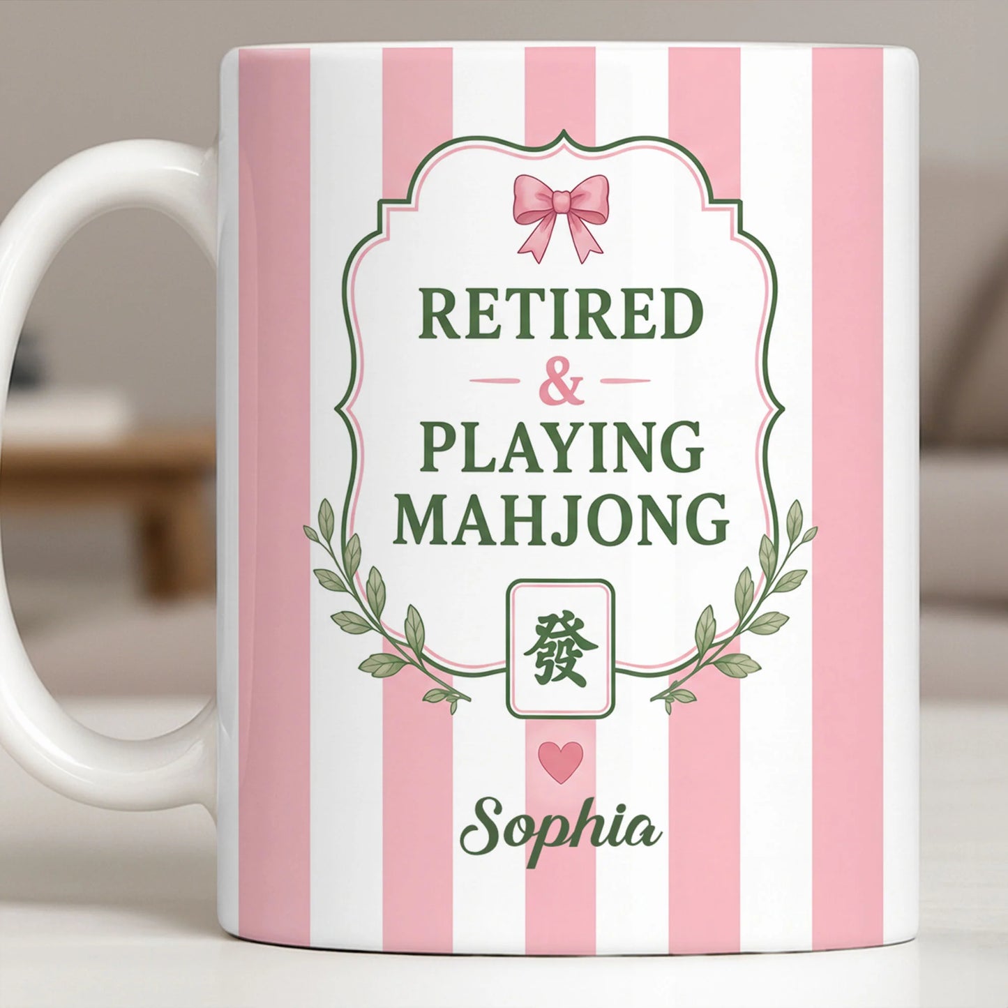 Personalized Retired Mahjong Mug for Mom with personalized design details for meaningful gifting image 10