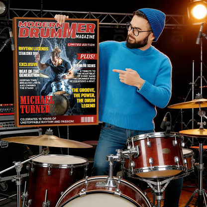 Personalized Modern Drummer magazine cover canvas print featuring a drummer rocking out on stage image 7