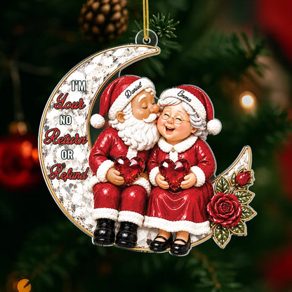 "Love You To The Moon And Back" Personalized Acrylic Ornament - Custom Couple Christmas Gift