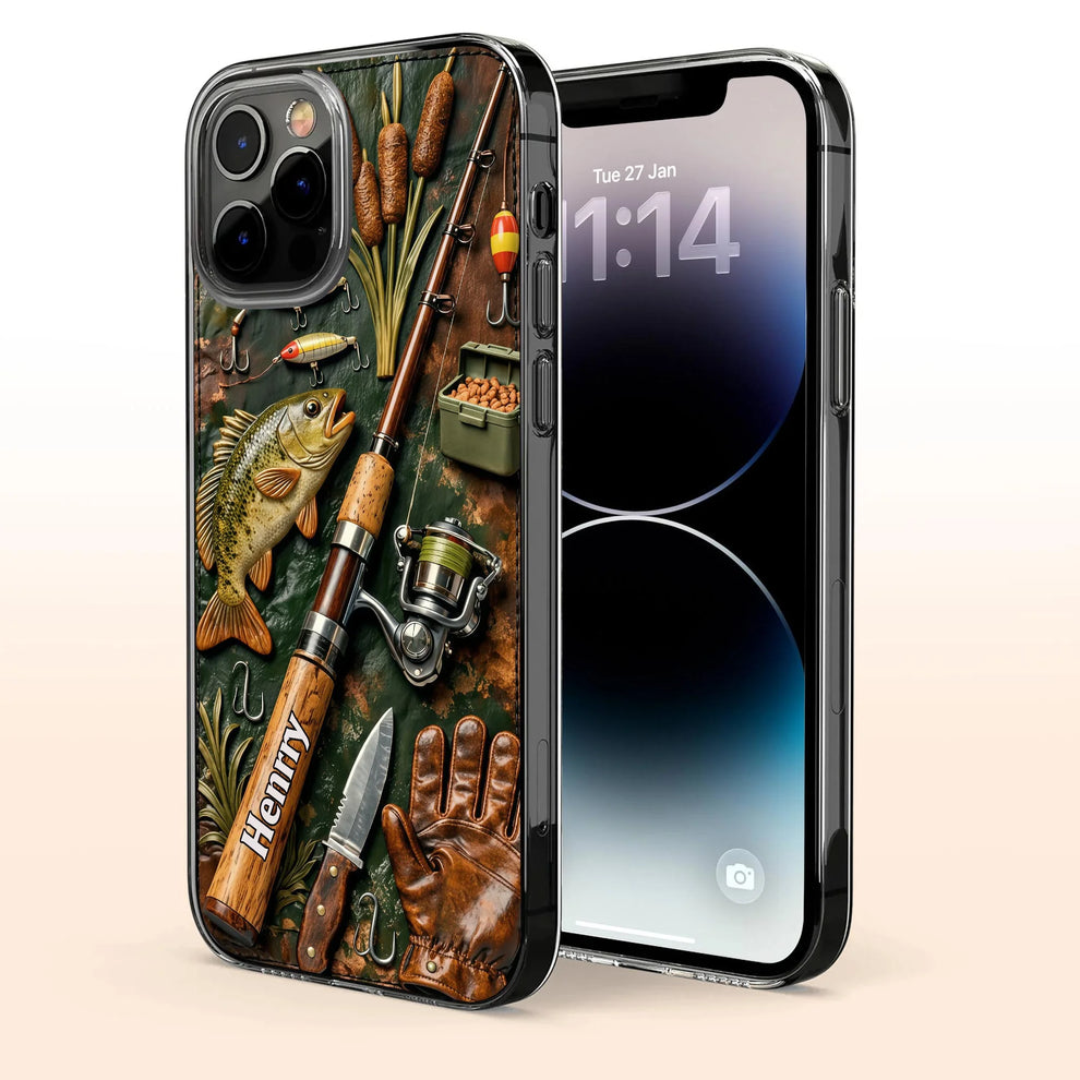 Personalized Fishing Phone Case - Custom Bass Fishing Gifts for Men
