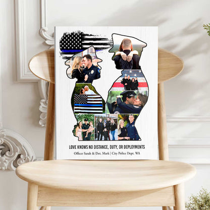 Personalized Police Couple Canvas personalization view for Wife