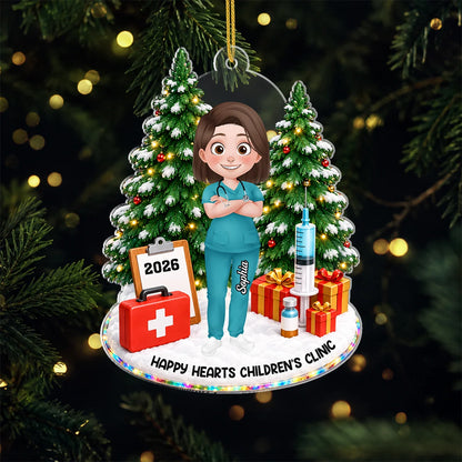 Personalized Nurse Acrylic Ornament - Custom Christmas Tree Keepsake