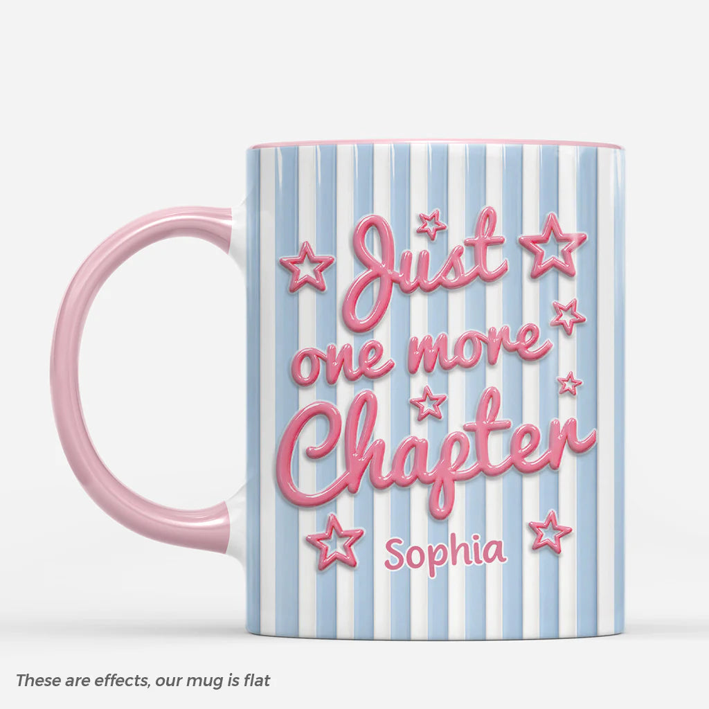 Personalized book lover mug with custom name and unique 3D bubble printing effect for bookworms