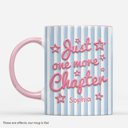 Personalized book lover mug with custom name and unique 3D bubble printing effect for bookworms