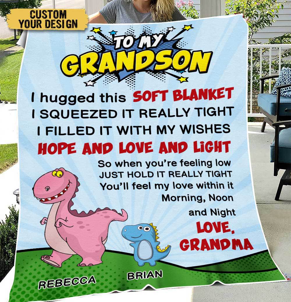 Personalized Grandson Blanket for Daughter/Granddaughter with personalized design details for meaningful gifting image 7