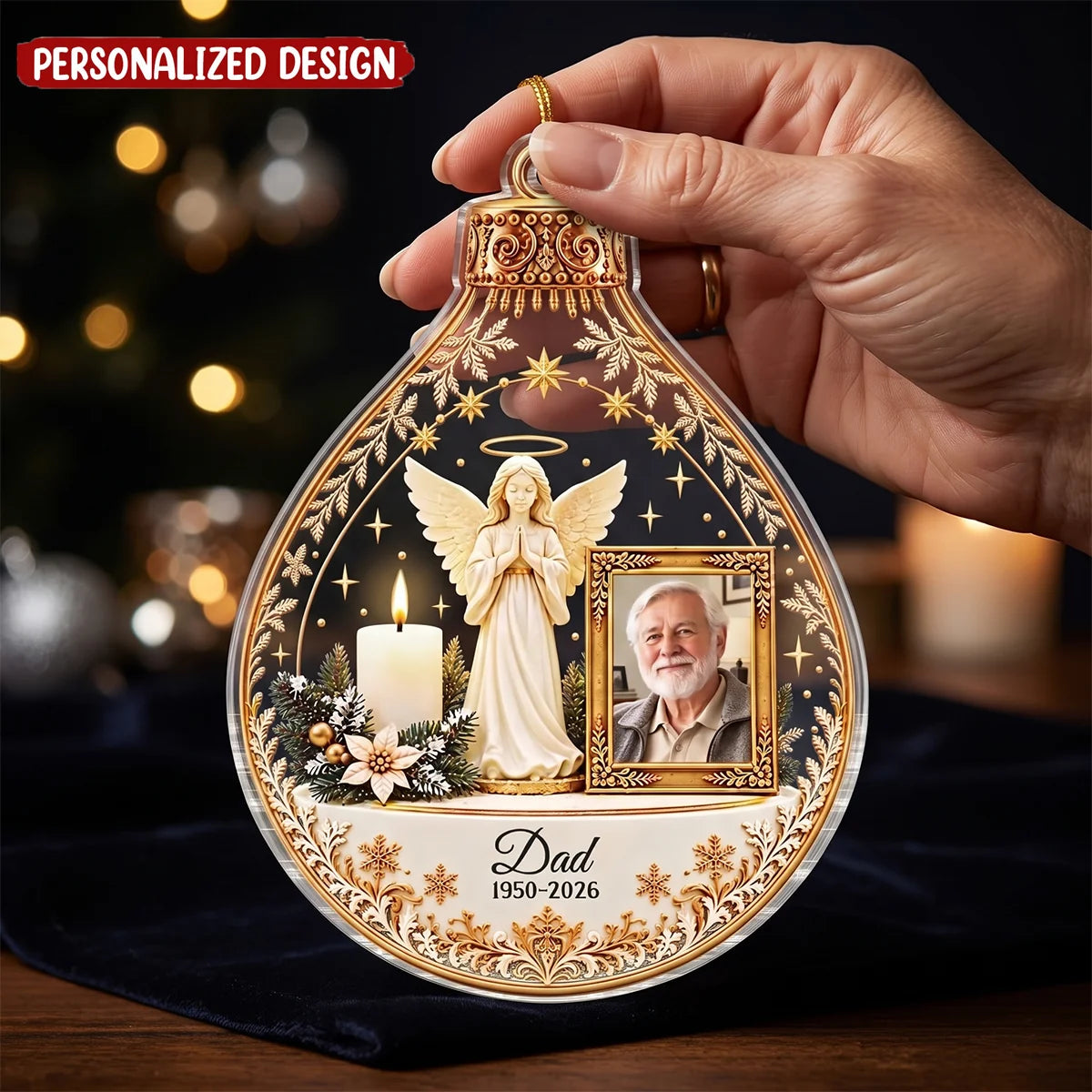 Always With You Custom Photo Acrylic Ornament - Personalized Memorial Christmas Gift