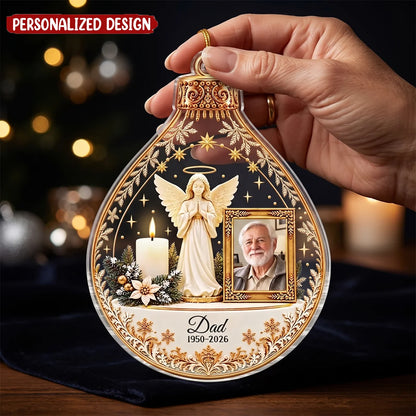 Always With You Custom Photo Acrylic Ornament - Personalized Memorial Christmas Gift