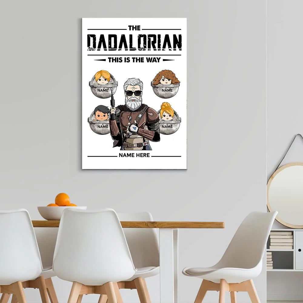 "The Dadalorian This Is The Way" Personalized Canvas / Poster - Custom Wall Art Gift for Dad & Grandpa