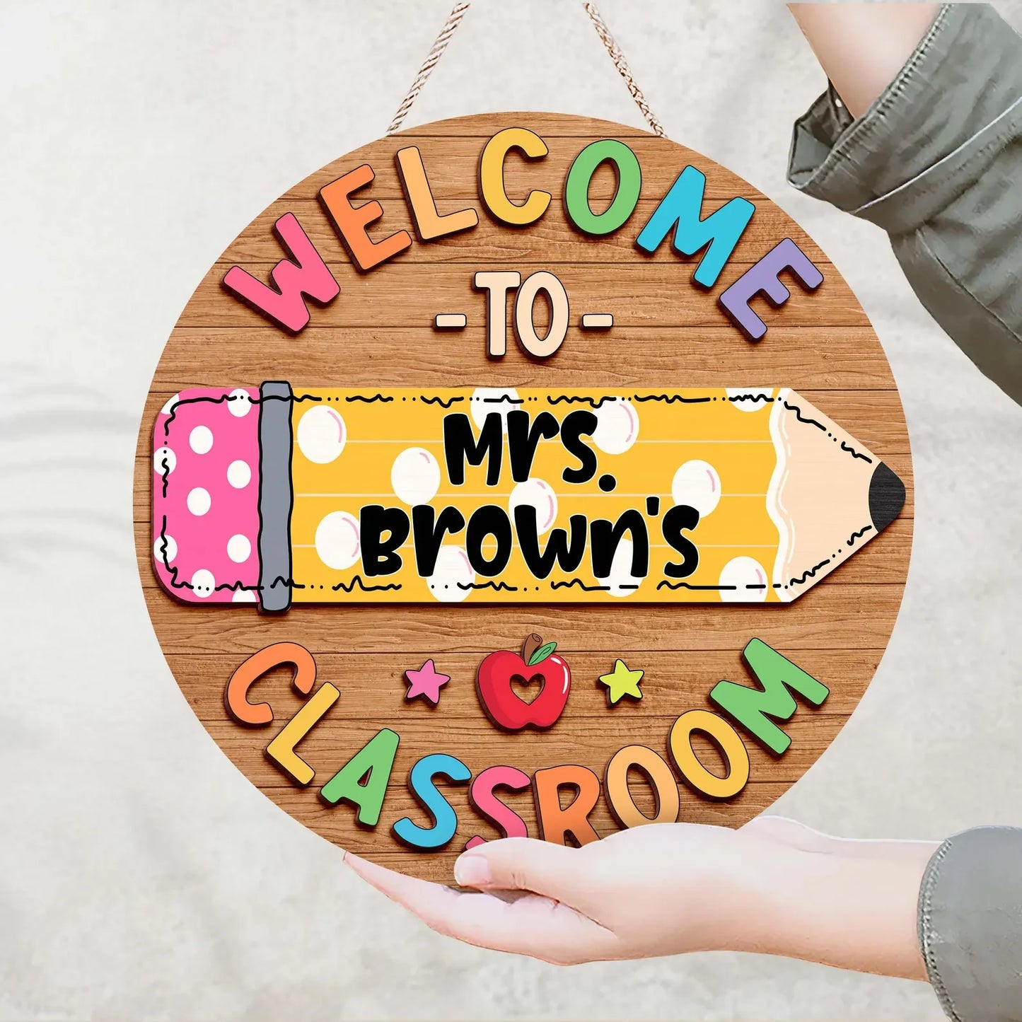 Personalized Teacher Classroom Sign personalization view for Teacher