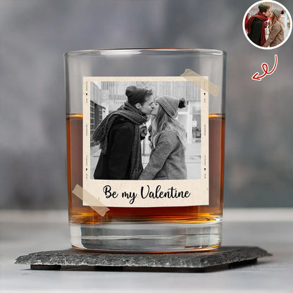 Together Forever Personalized Whiskey Glass for Husband - Custom Photo Rocks Glass Valentine Gift