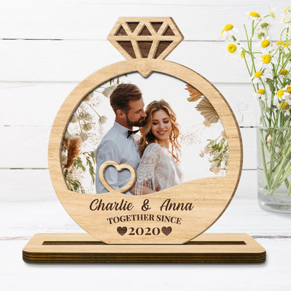 Custom Anniversary Wood Plaque for Couples with personalized design details for meaningful gifting image 6