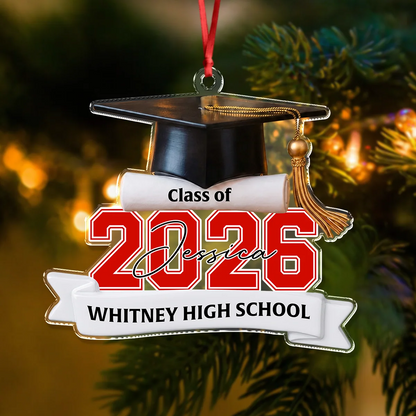 Class of 2026 2027 Personalized Acrylic Ornament - Custom Graduation Keepsake Gift for Senior