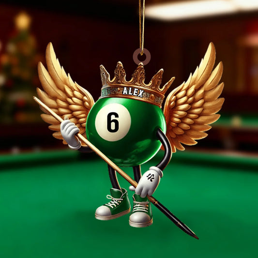 Personalized Billiard Pool Ball Acrylic Ornament - Custom Name Christmas Keepsake Gift for Cue Sports Fans