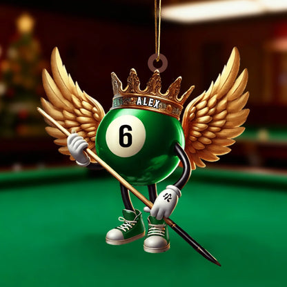 Personalized Billiard Pool Ball Acrylic Ornament - Custom Name Christmas Keepsake Gift for Cue Sports Fans