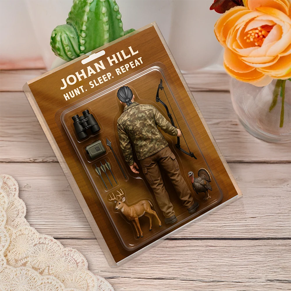 "Hunting Is My Therapy" Personalized Hunting Acrylic Block Plaque - Custom Gift for Dad