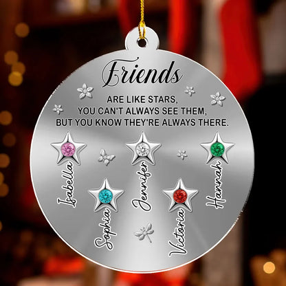 Sisters Are Like Stars Personalized Acrylic Ornament - Christmas Keepsake for Best Friends & Sister