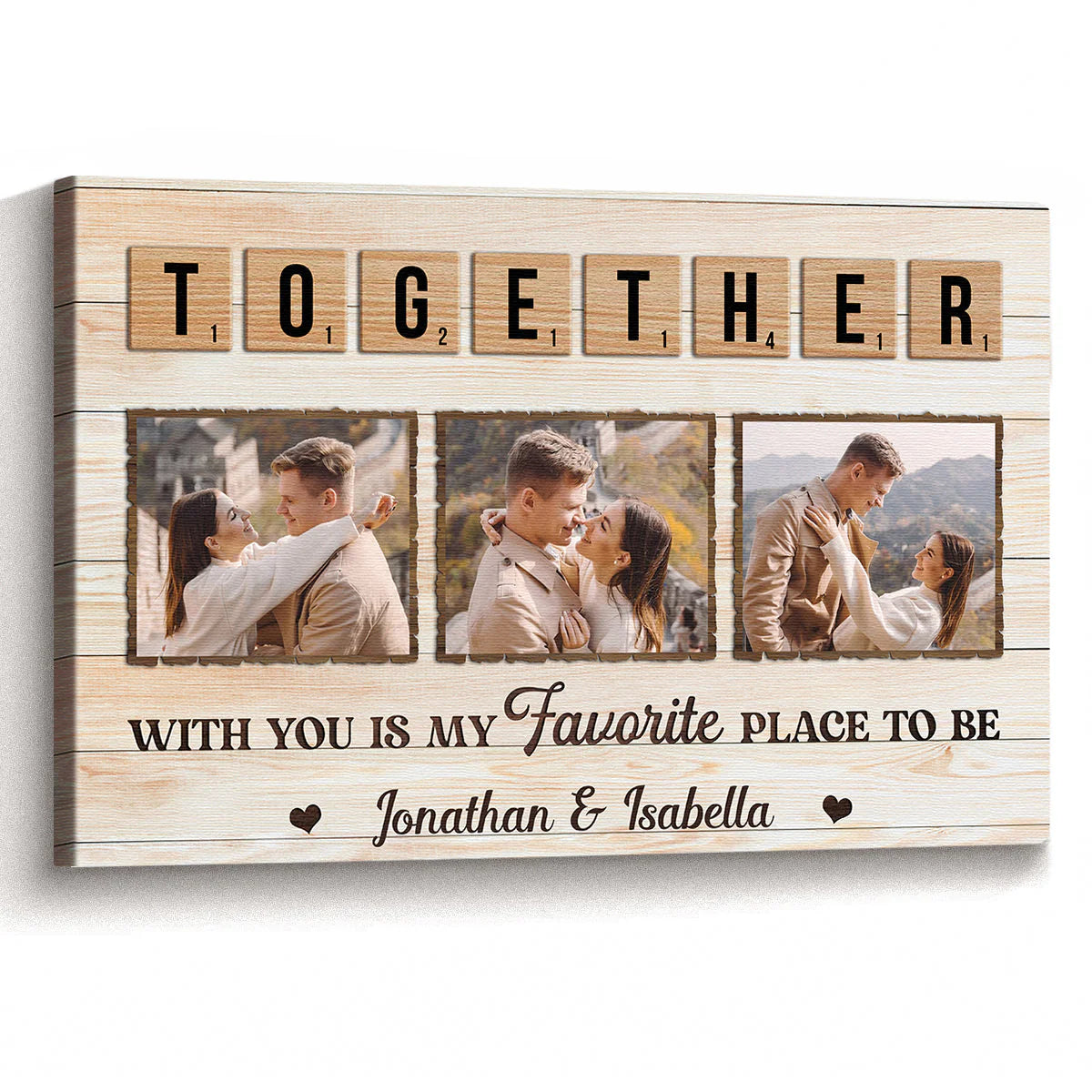 Personalized Couple Photo Canvas personalization view for Wife