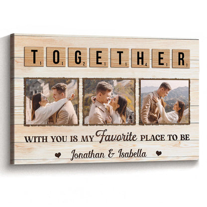 Personalized Couple Photo Canvas personalization view for Wife
